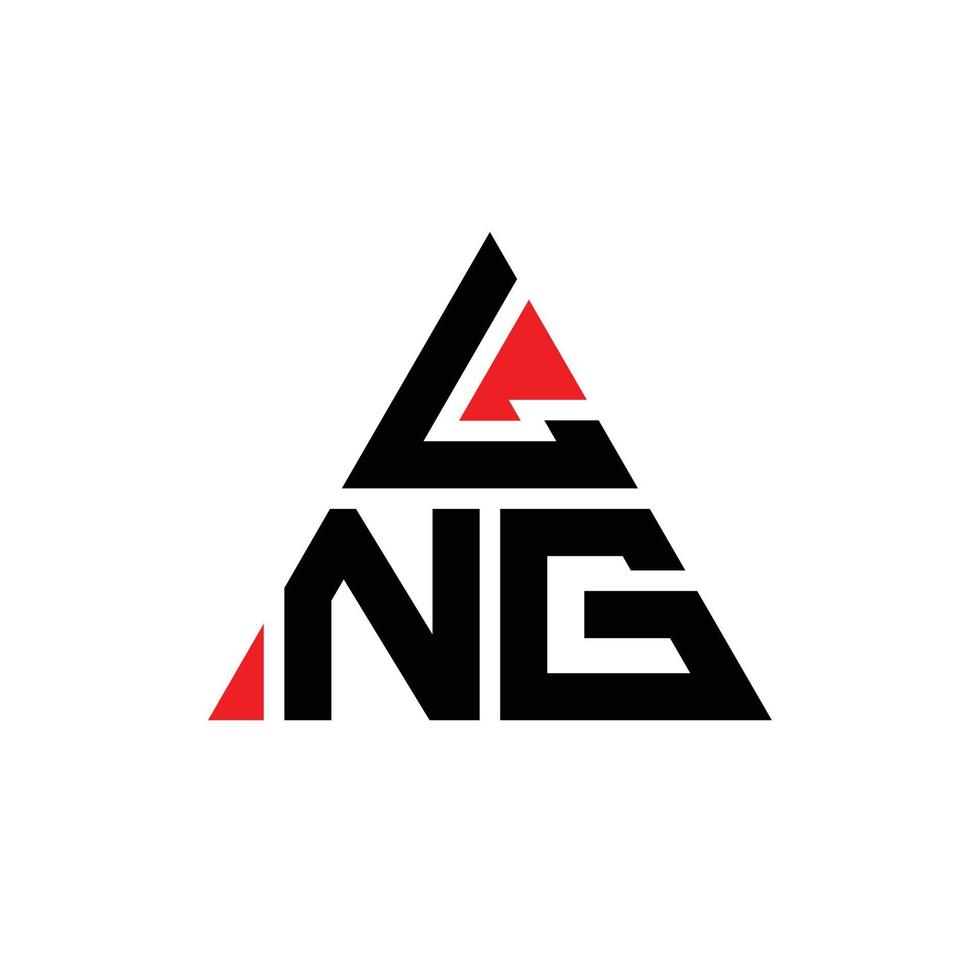 design de logotipo de letra triangular lng com forma de triângulo. lng monograma de design de logotipo de triângulo. modelo de logotipo de vetor de triângulo lng com cor vermelha. logotipo triangular lng logotipo simples, elegante e luxuoso.