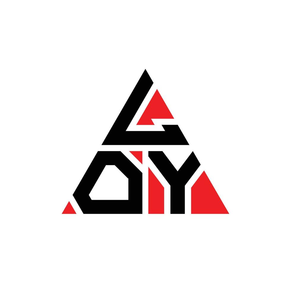 design de logotipo de carta de triângulo loy com forma de triângulo. monograma de design de logotipo de triângulo loy. modelo de logotipo de vetor de triângulo loy com cor vermelha. loy logotipo triangular logotipo simples, elegante e luxuoso.