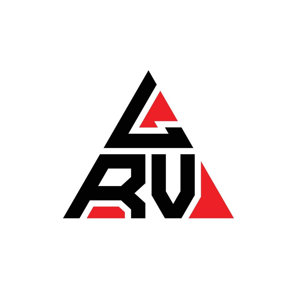 design de logotipo de letra triângulo lrv com forma de triângulo. monograma de design de logotipo de triângulo lrv. modelo de logotipo de vetor de triângulo lrv com cor vermelha. logotipo triangular lrv logotipo simples, elegante e luxuoso.