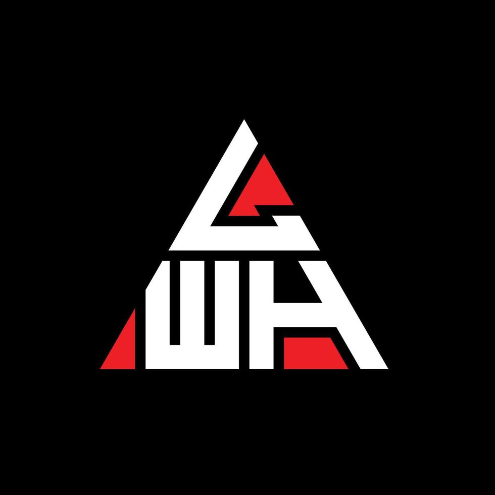 lwh design de logotipo de letra de triângulo com forma de triângulo. monograma de design de logotipo de triângulo lwh. modelo de logotipo de vetor de triângulo lwh com cor vermelha. lwh logotipo triangular logotipo simples, elegante e luxuoso.