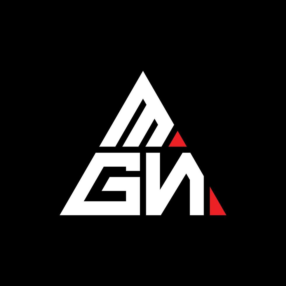 design de logotipo de carta de triângulo mgn com forma de triângulo. monograma de design de logotipo de triângulo mgn. modelo de logotipo de vetor de triângulo mgn com cor vermelha. logotipo triangular mgn logotipo simples, elegante e luxuoso.