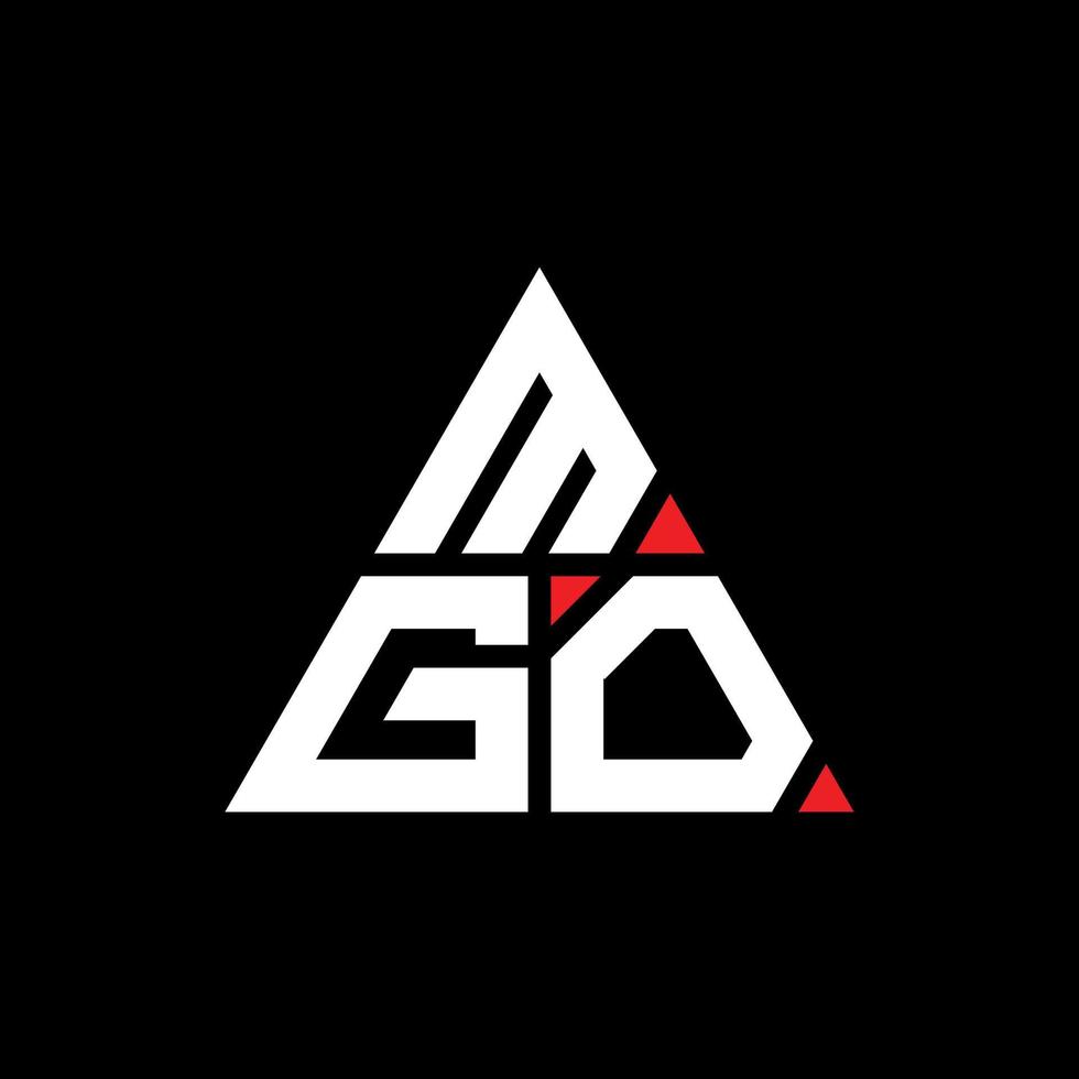 design de logotipo de carta de triângulo mgo com forma de triângulo. Monograma de design de logotipo de triângulo mgo. modelo de logotipo de vetor de triângulo mgo com cor vermelha. logotipo triangular mgo logotipo simples, elegante e luxuoso.