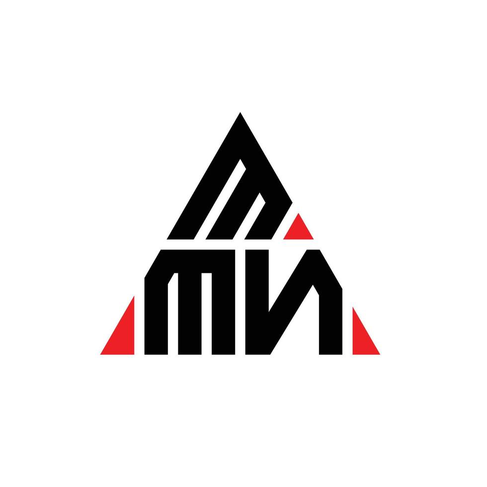 design de logotipo de letra de triângulo mmn com forma de triângulo. monograma de design de logotipo de triângulo mmn. modelo de logotipo de vetor de triângulo mmn com cor vermelha. logotipo triangular mmn logotipo simples, elegante e luxuoso.