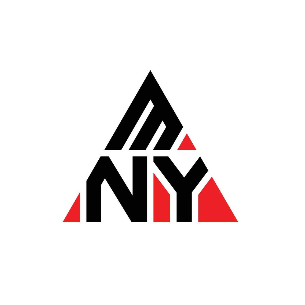 mny design de logotipo de letra de triângulo com forma de triângulo. monograma de design de logotipo de triângulo mny. modelo de logotipo de vetor de triângulo mny com cor vermelha. mny logotipo triangular logotipo simples, elegante e luxuoso.