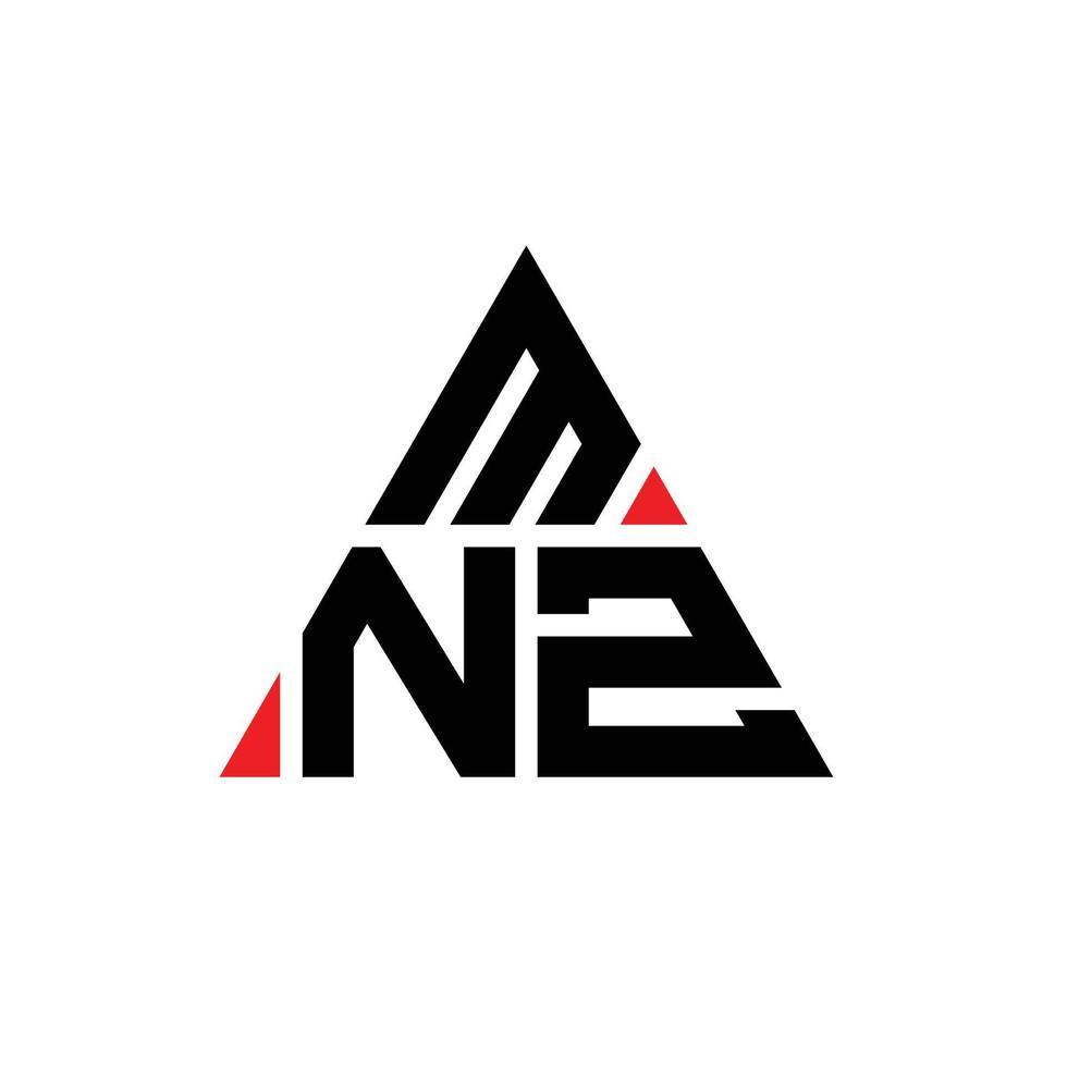 design de logotipo de letra de triângulo mnz com forma de triângulo. monograma de design de logotipo de triângulo mnz. modelo de logotipo de vetor de triângulo mnz com cor vermelha. logotipo triangular mnz logotipo simples, elegante e luxuoso.