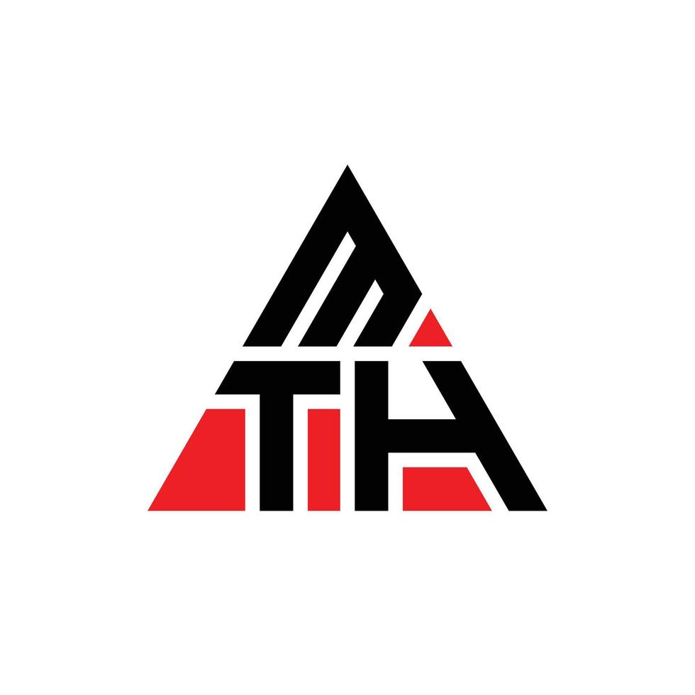 design de logotipo de letra de triângulo mth com forma de triângulo. mth monograma de design de logotipo de triângulo. mth modelo de logotipo de vetor triângulo com cor vermelha. mth logotipo triangular logotipo simples, elegante e luxuoso.