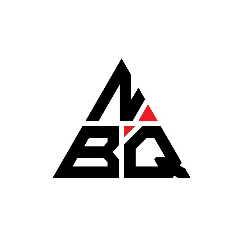 design de logotipo de letra de triângulo nbq com forma de triângulo. monograma de design de logotipo de triângulo nbq. modelo de logotipo de vetor de triângulo nbq com cor vermelha. logotipo triangular nbq logotipo simples, elegante e luxuoso.