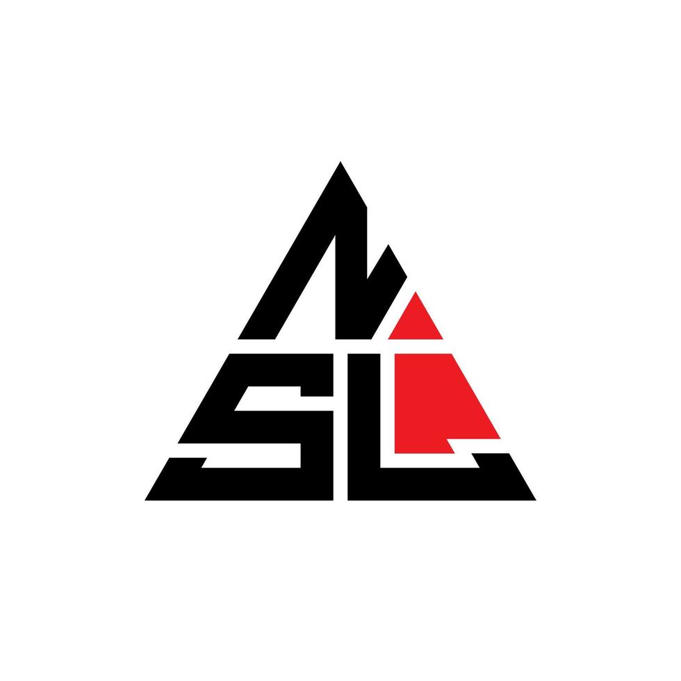 design de logotipo de letra de triângulo nsl com forma de triângulo. monograma de design de logotipo de triângulo nsl. modelo de logotipo de vetor de triângulo nsl com cor vermelha. logotipo triangular nsl logotipo simples, elegante e luxuoso.