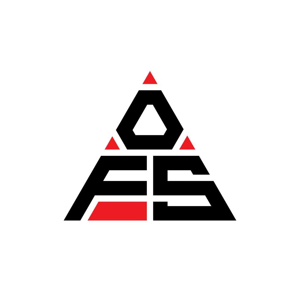ofs design de logotipo de letra de triângulo com forma de triângulo. ofs monograma de design de logotipo de triângulo. ofs modelo de logotipo de vetor triângulo com cor vermelha. ofs logotipo triangular simples, elegante e luxuoso.
