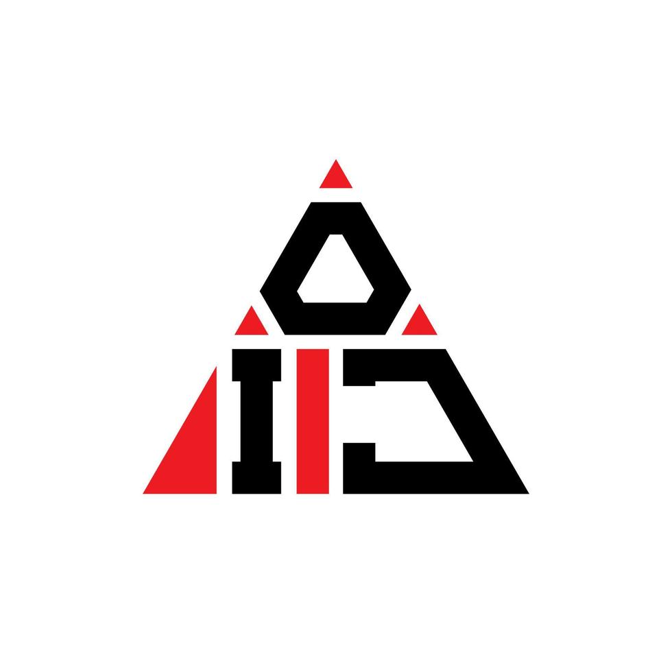 design de logotipo de letra triângulo oij com forma de triângulo. monograma de design de logotipo de triângulo oij. modelo de logotipo de vetor de triângulo oij com cor vermelha. logotipo triangular oij logotipo simples, elegante e luxuoso.