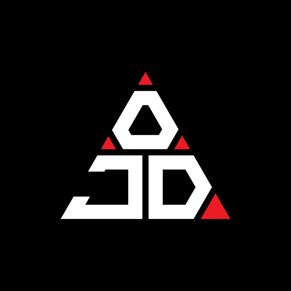 design de logotipo de letra triângulo ojd com forma de triângulo. monograma de design de logotipo de triângulo ojd. modelo de logotipo de vetor de triângulo ojd com cor vermelha. logotipo triangular ojd logotipo simples, elegante e luxuoso.