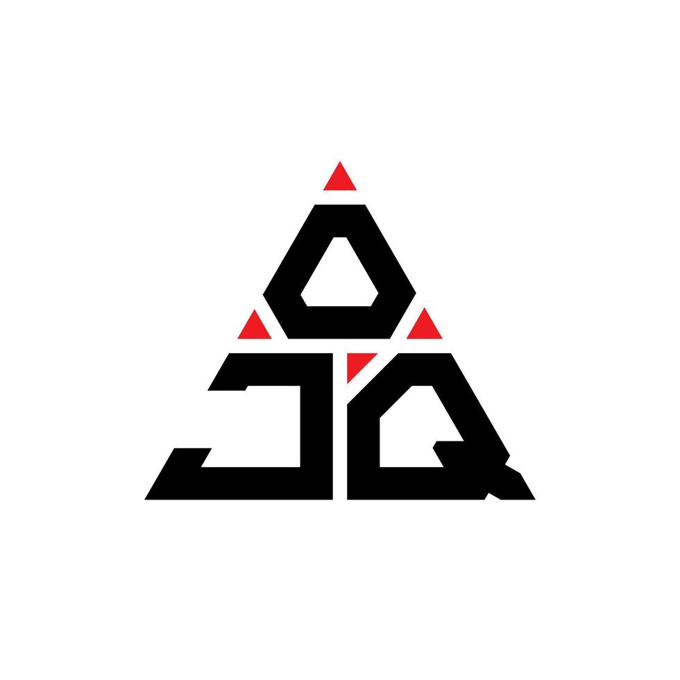 design de logotipo de letra triângulo ojq com forma de triângulo. monograma de design de logotipo de triângulo ojq. modelo de logotipo de vetor de triângulo ojq com cor vermelha. logotipo triangular ojq logotipo simples, elegante e luxuoso.