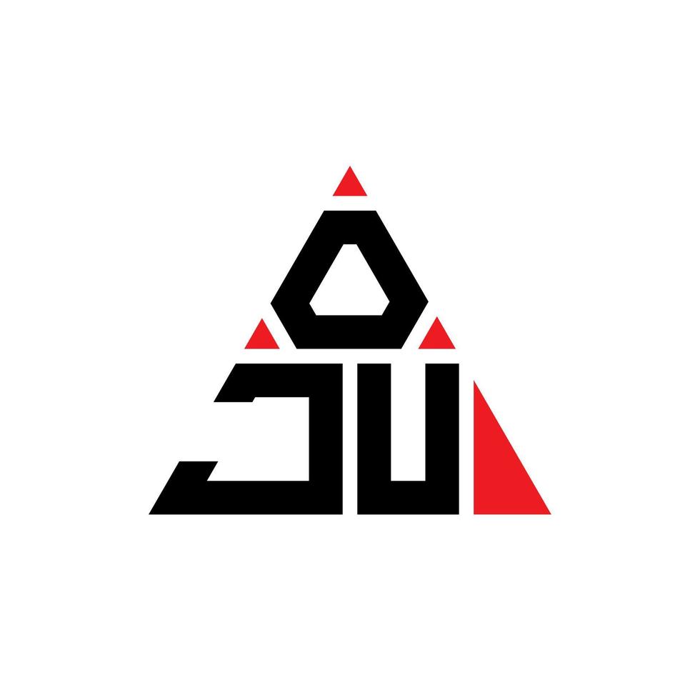 design de logotipo de letra triângulo oju com forma de triângulo. monograma de design de logotipo de triângulo oju. modelo de logotipo de vetor de triângulo oju com cor vermelha. logotipo triangular oju logotipo simples, elegante e luxuoso.