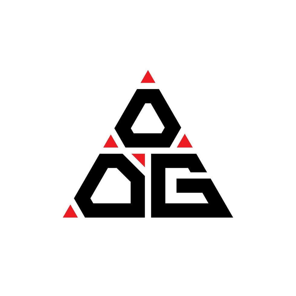 design de logotipo de letra triângulo oog com forma de triângulo. monograma de design de logotipo de triângulo oog. modelo de logotipo de vetor oog triângulo com cor vermelha. logotipo triangular oog logotipo simples, elegante e luxuoso.