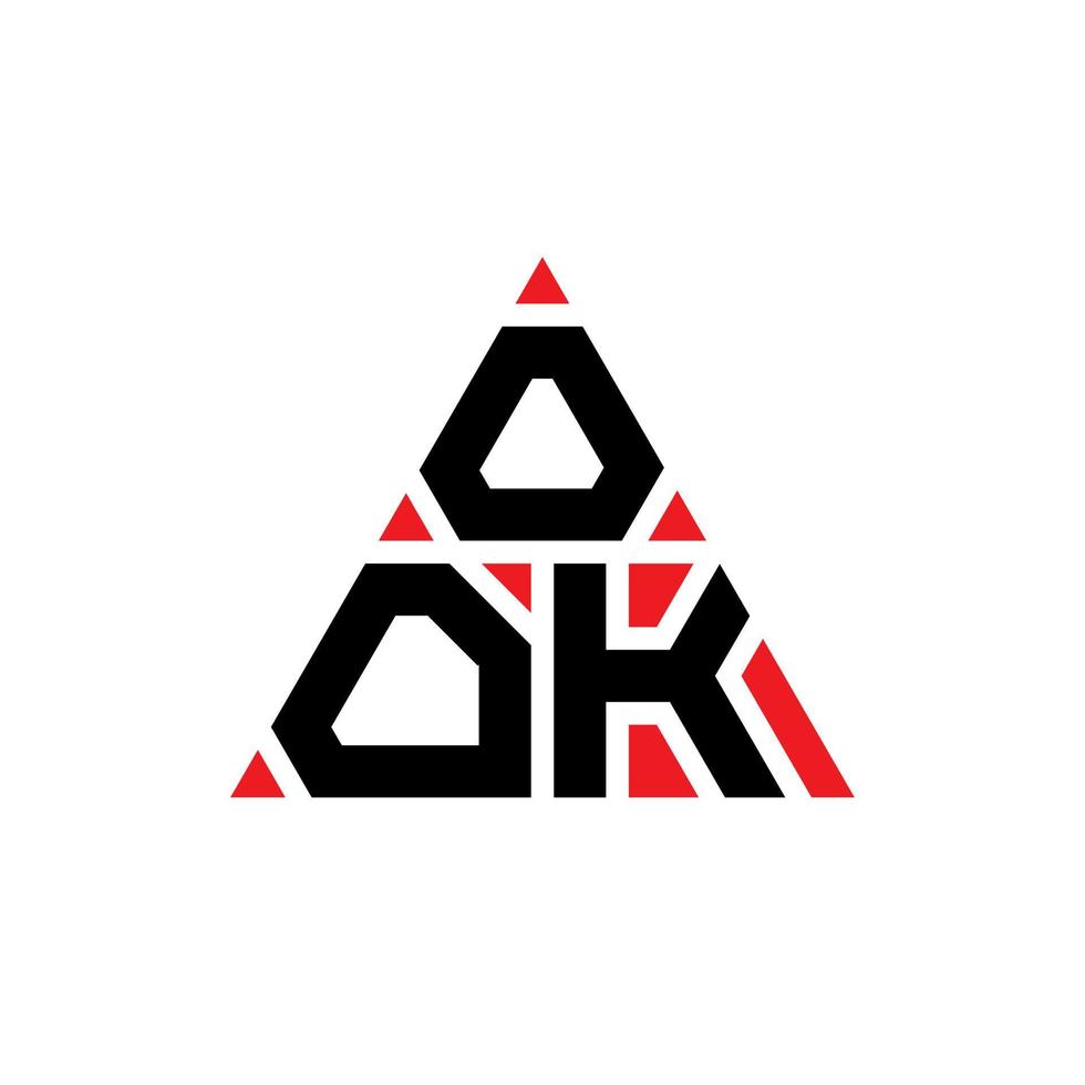 ook design de logotipo de letra de triângulo com forma de triângulo. ook monograma de design de logotipo de triângulo. modelo de logotipo de vetor de triângulo ook com cor vermelha. ook logotipo triangular logotipo simples, elegante e luxuoso.