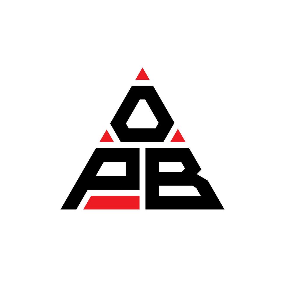 design de logotipo de letra triângulo opb com forma de triângulo. monograma de design de logotipo de triângulo oPB. modelo de logotipo de vetor de triângulo opb com cor vermelha. logotipo triangular opb logotipo simples, elegante e luxuoso.