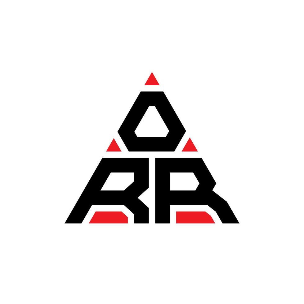 orr design de logotipo de carta triângulo com forma de triângulo. monograma de design de logotipo de triângulo orr. modelo de logotipo de vetor de triângulo orr com cor vermelha. orr logotipo triangular logotipo simples, elegante e luxuoso.
