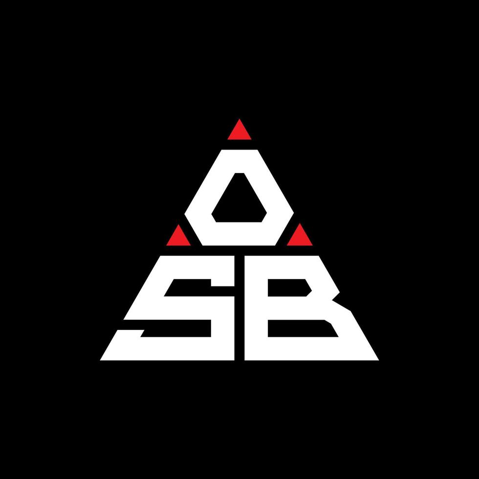 design de logotipo de letra triângulo osb com forma de triângulo. monograma de design de logotipo de triângulo osb. modelo de logotipo de vetor de triângulo osb com cor vermelha. logotipo triangular osb logotipo simples, elegante e luxuoso.