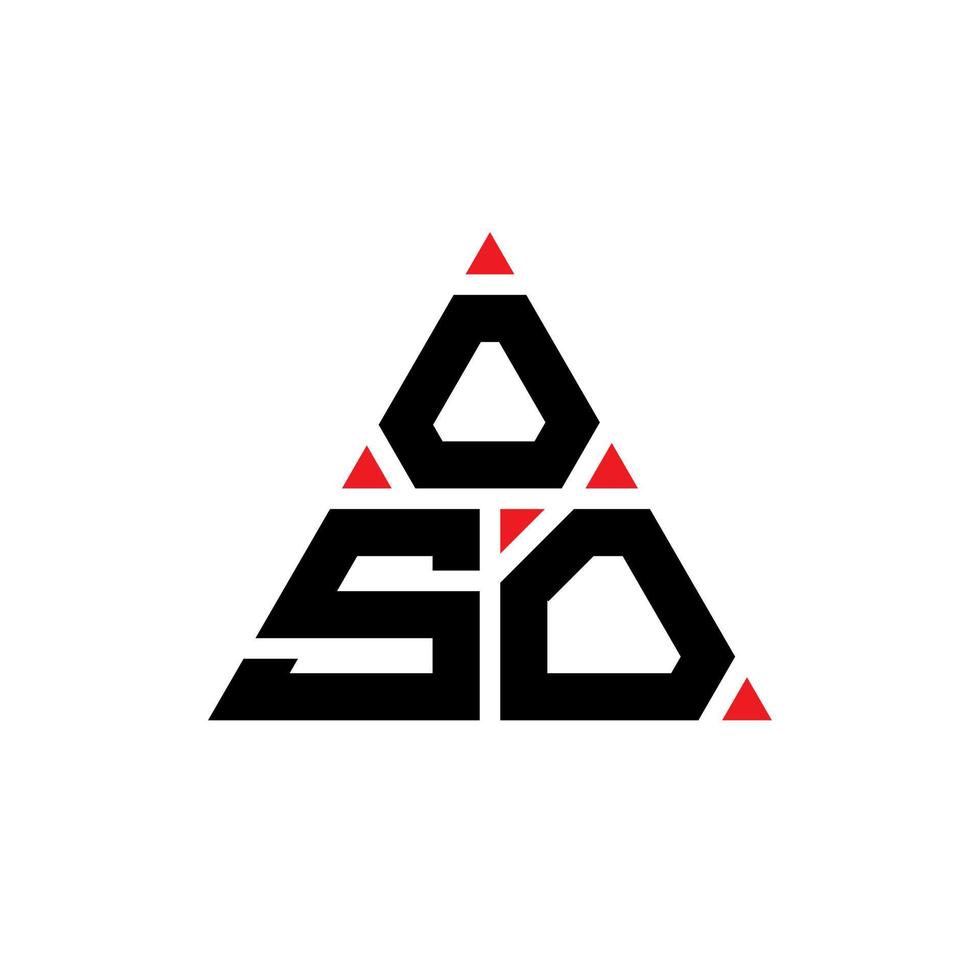 design de logotipo de letra triângulo oso com forma de triângulo. monograma de design de logotipo de triângulo oso. modelo de logotipo de vetor triângulo oso com cor vermelha. logotipo oso triangular logotipo simples, elegante e luxuoso.