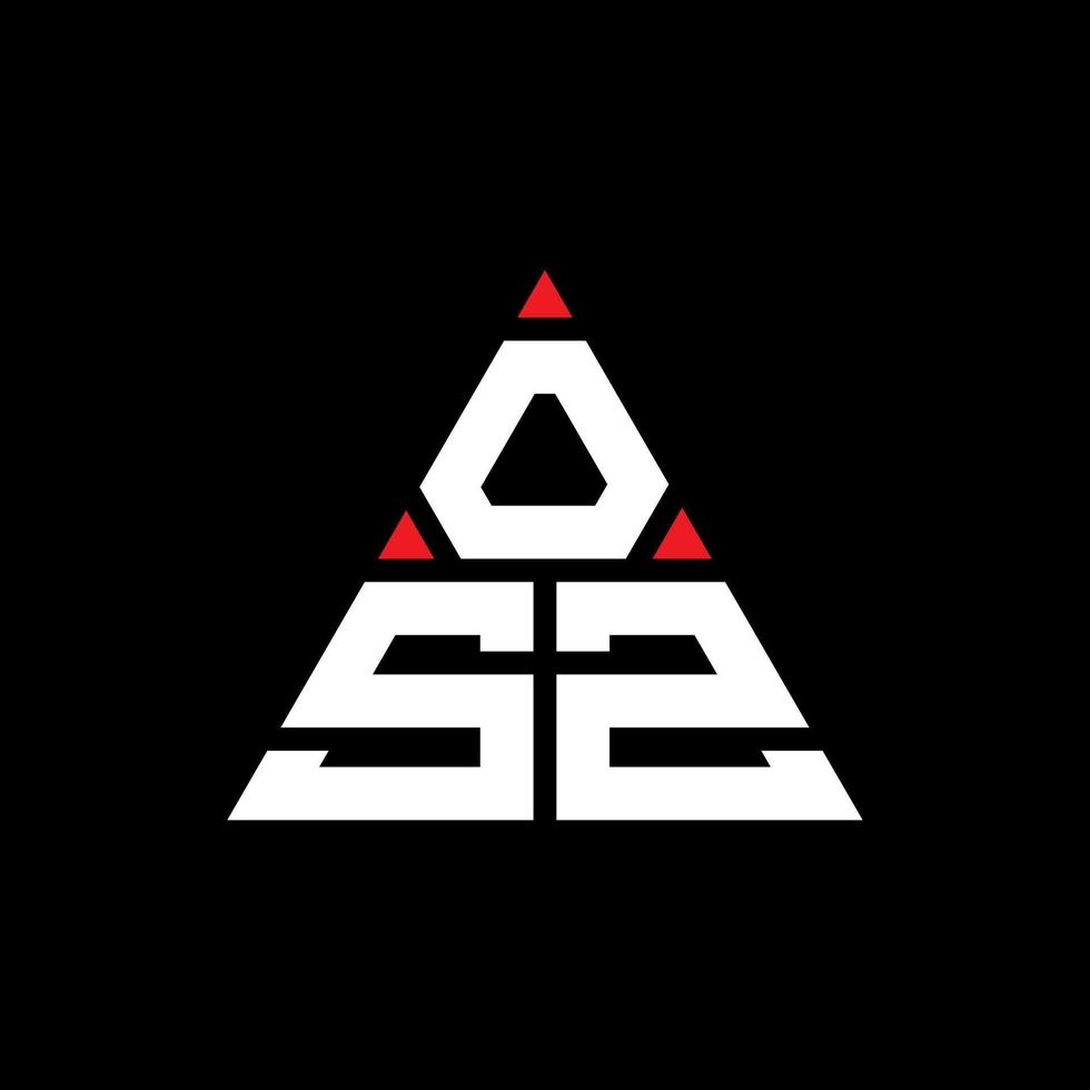 design de logotipo de letra triângulo osz com forma de triângulo. monograma de design de logotipo de triângulo osz. modelo de logotipo de vetor de triângulo osz com cor vermelha. logotipo triangular osz logotipo simples, elegante e luxuoso.