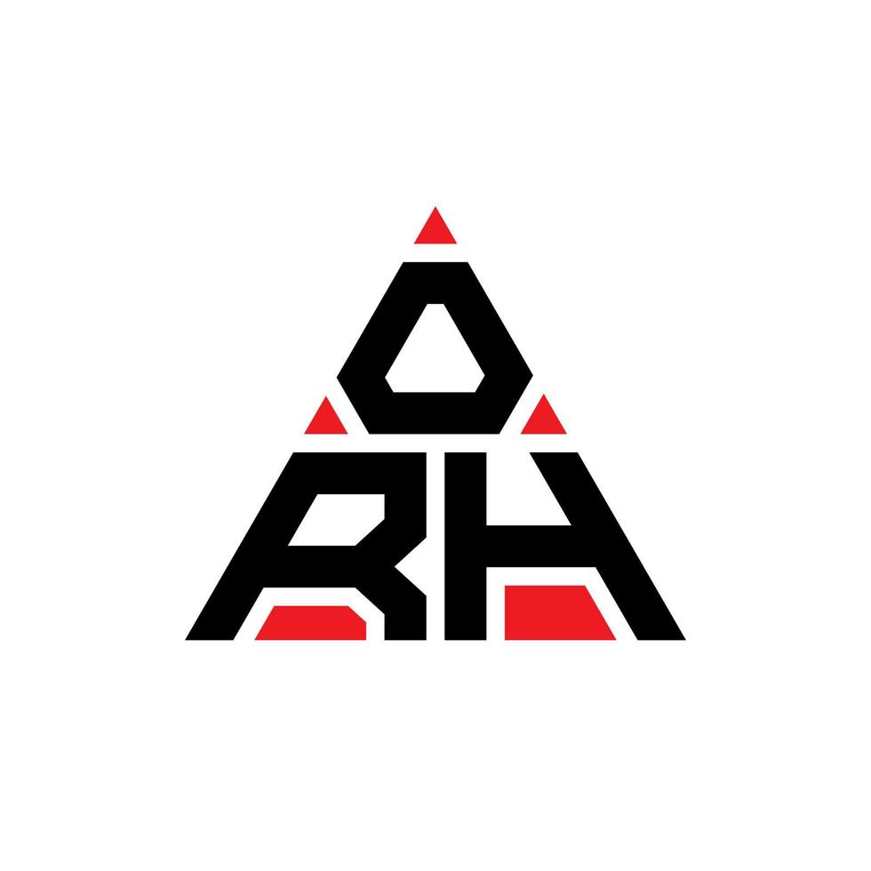 orh design de logotipo de letra triângulo com forma de triângulo. monograma de design de logotipo de triângulo orh. orh modelo de logotipo de vetor triângulo com cor vermelha. orh logotipo triangular simples, elegante e luxuoso.