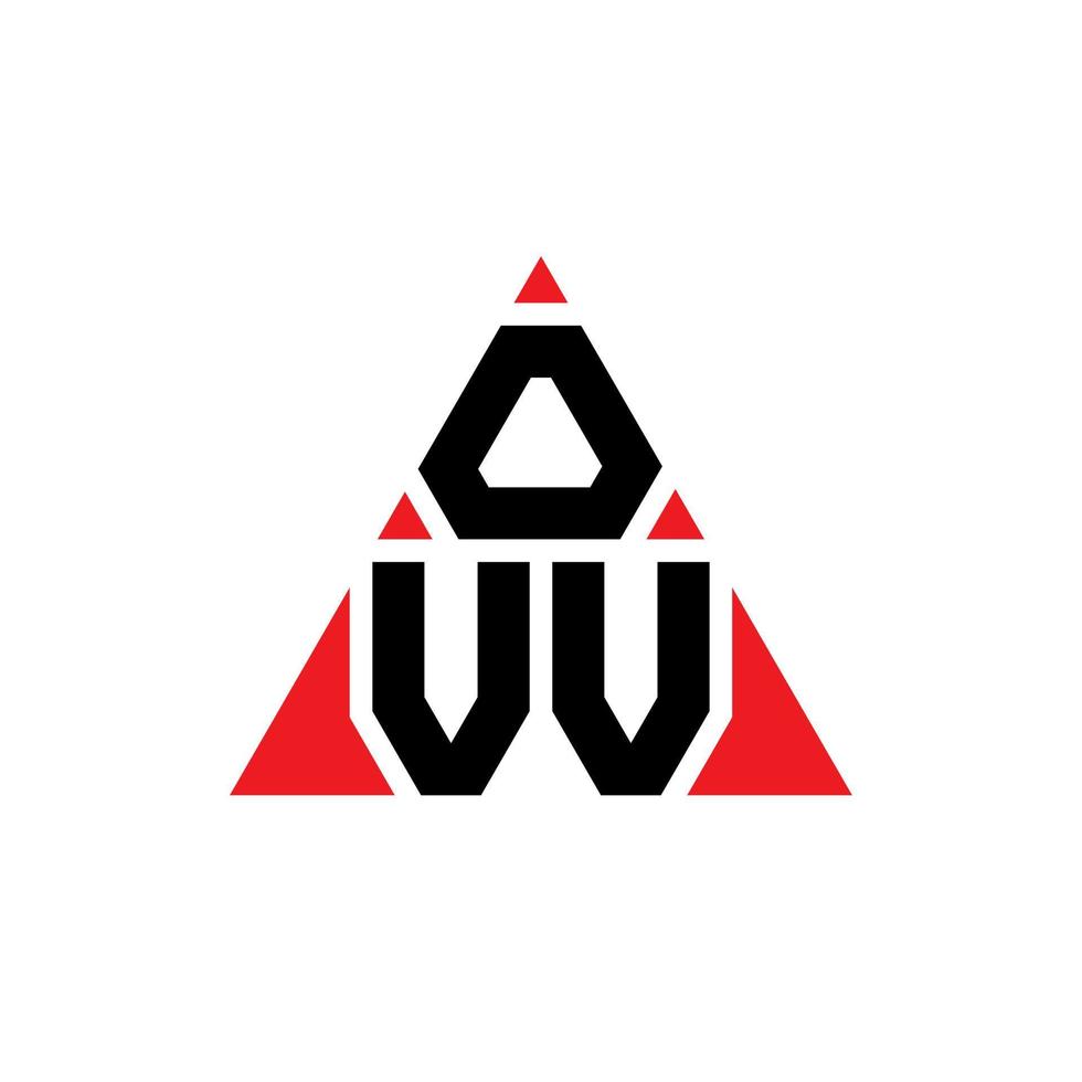design de logotipo de letra de triângulo ovv com forma de triângulo. monograma de design de logotipo de triângulo ovv. modelo de logotipo de vetor de triângulo ovv com cor vermelha. ovv logotipo triangular logotipo simples, elegante e luxuoso.
