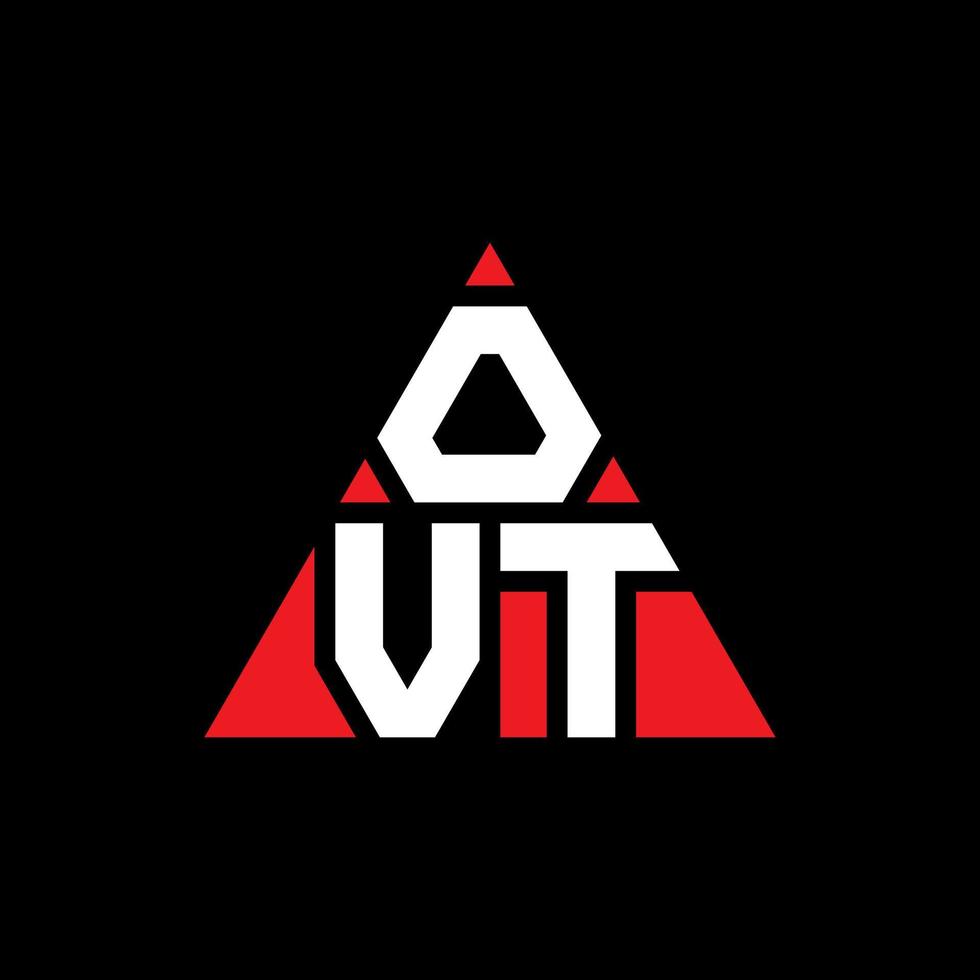 design de logotipo de letra triângulo ovt com forma de triângulo. Monograma de design de logotipo de triângulo ovt. modelo de logotipo de vetor de triângulo ovt com cor vermelha. logotipo triangular ovt logotipo simples, elegante e luxuoso.