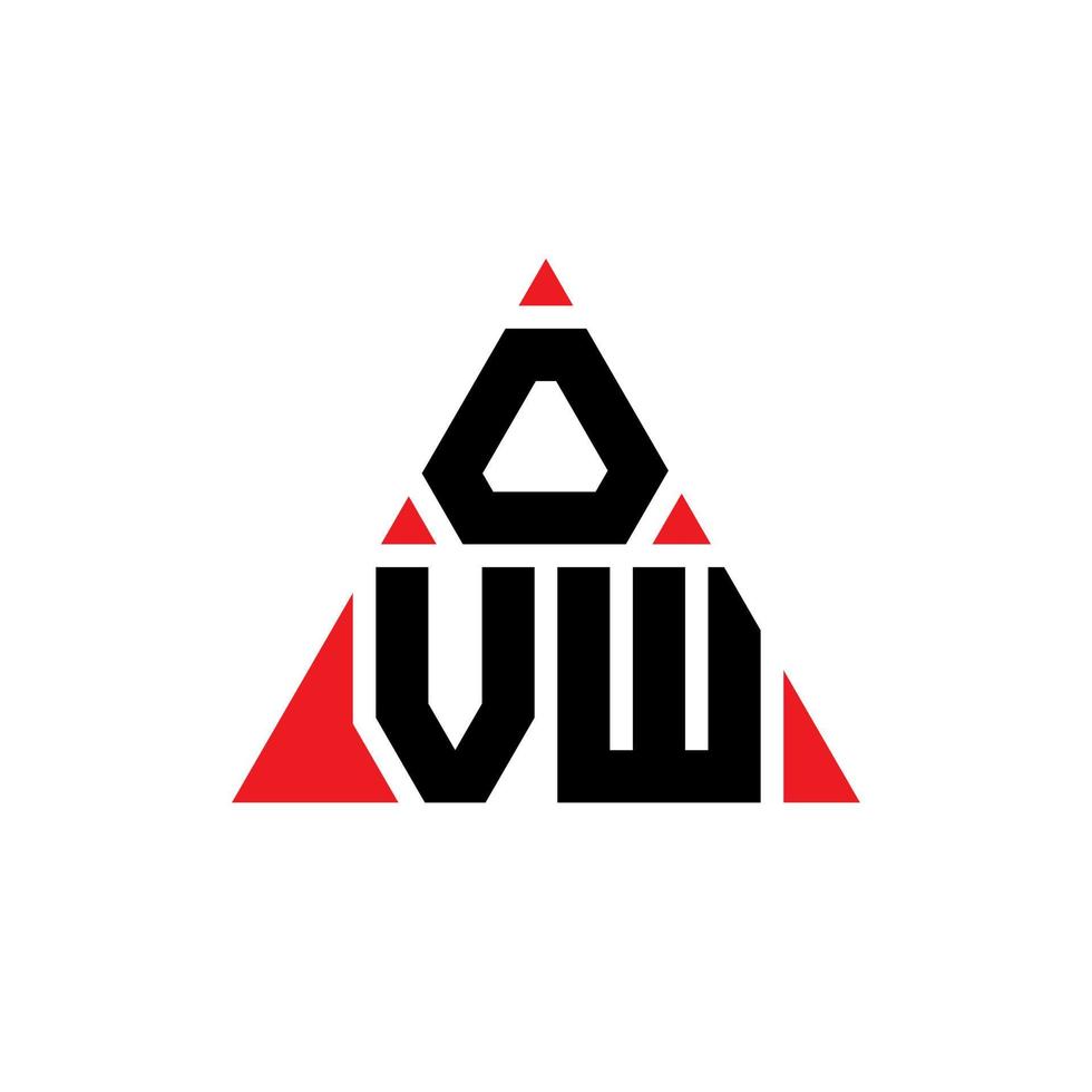 design de logotipo de letra triângulo ovw com forma de triângulo. monograma de design de logotipo de triângulo ovw. modelo de logotipo de vetor de triângulo ovw com cor vermelha. logotipo triangular ovw logotipo simples, elegante e luxuoso.