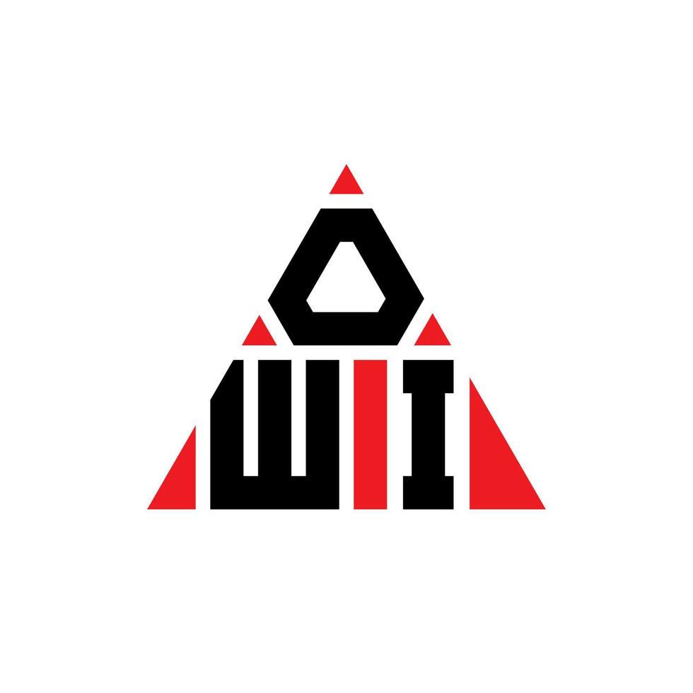 design de logotipo de letra triângulo owi com forma de triângulo. monograma de design de logotipo de triângulo owi. modelo de logotipo de vetor de triângulo owi com cor vermelha. logotipo triangular owi logotipo simples, elegante e luxuoso.