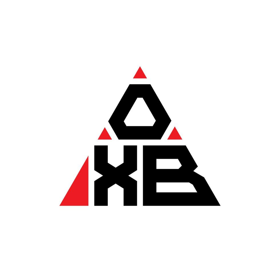 design de logotipo de letra triângulo oxb com forma de triângulo. monograma de design de logotipo de triângulo oxb. modelo de logotipo de vetor de triângulo oxb com cor vermelha. logotipo triangular oxb logotipo simples, elegante e luxuoso.