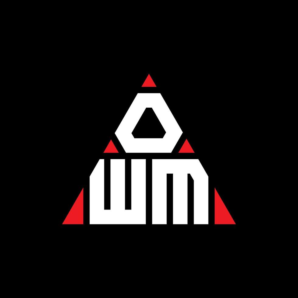 design de logotipo de letra triângulo owm com forma de triângulo. monograma de design de logotipo de triângulo owm. modelo de logotipo de vetor triângulo owm com cor vermelha. logotipo triangular owm logotipo simples, elegante e luxuoso.
