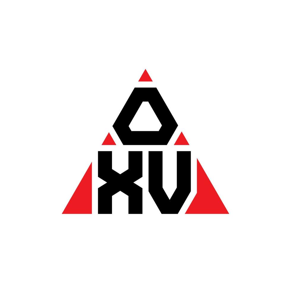 design de logotipo de letra triângulo oxv com forma de triângulo. monograma de design de logotipo de triângulo oxv. modelo de logotipo de vetor de triângulo oxv com cor vermelha. logotipo triangular oxv logotipo simples, elegante e luxuoso.