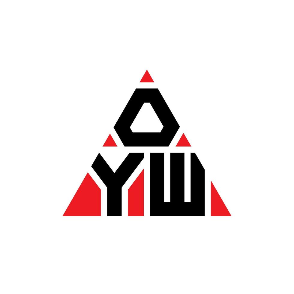 design de logotipo de letra de triângulo oyw com forma de triângulo. monograma de design de logotipo de triângulo oyw. modelo de logotipo de vetor de triângulo oyw com cor vermelha. logotipo triangular oyw logotipo simples, elegante e luxuoso.