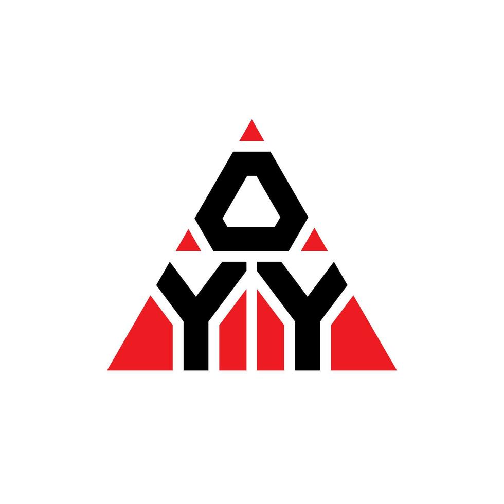 oyy design de logotipo de letra de triângulo com forma de triângulo. monograma de design de logotipo de triângulo oyy. modelo de logotipo de vetor oyy triângulo com cor vermelha. oyy logotipo triangular logotipo simples, elegante e luxuoso.