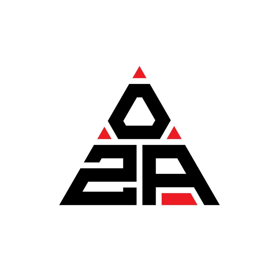 design de logotipo de letra triângulo oza com forma de triângulo. monograma de design de logotipo de triângulo oza. modelo de logotipo de vetor de triângulo oza com cor vermelha. logotipo triangular oza logotipo simples, elegante e luxuoso.