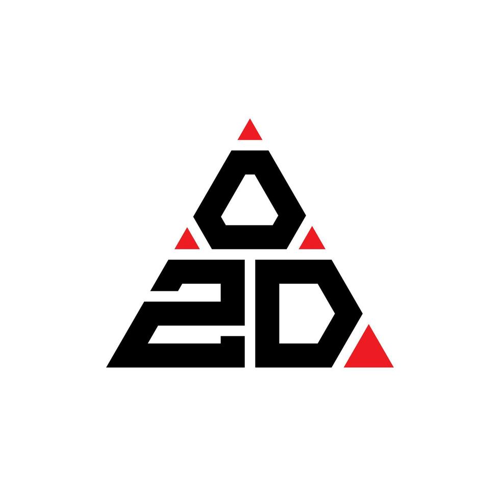 design de logotipo de letra triângulo ozd com forma de triângulo. monograma de design de logotipo de triângulo ozd. modelo de logotipo de vetor de triângulo ozd com cor vermelha. logotipo triangular ozd logotipo simples, elegante e luxuoso.