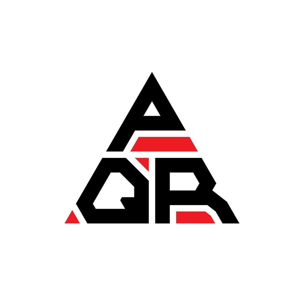 design de logotipo de letra triângulo pqr com forma de triângulo. monograma de design de logotipo de triângulo pqr. modelo de logotipo de vetor triângulo pqr com cor vermelha. pqr logotipo triangular logotipo simples, elegante e luxuoso.