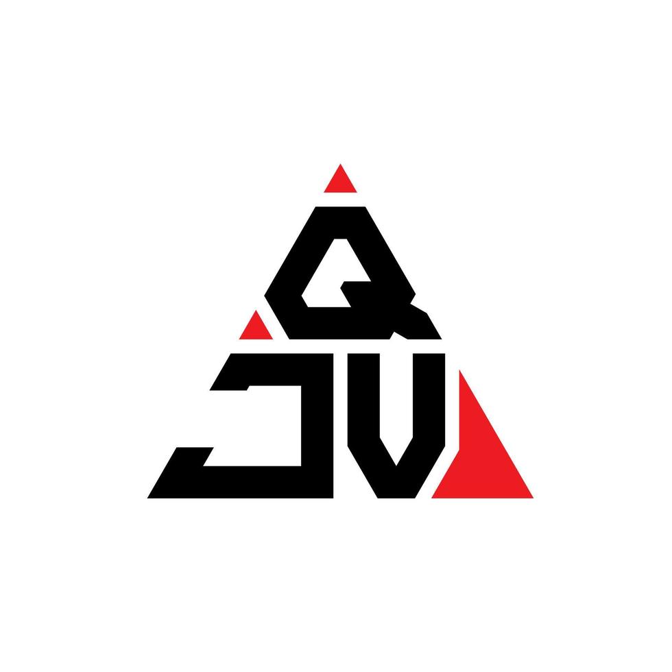design de logotipo de letra de triângulo qjv com forma de triângulo. monograma de design de logotipo de triângulo qjv. modelo de logotipo de vetor de triângulo qjv com cor vermelha. logotipo triangular qjv logotipo simples, elegante e luxuoso.