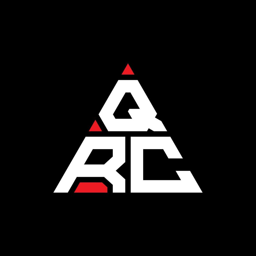 design de logotipo de letra de triângulo qrc com forma de triângulo. monograma de design de logotipo de triângulo qrc. modelo de logotipo de vetor de triângulo qrc com cor vermelha. logotipo triangular qrc logotipo simples, elegante e luxuoso.