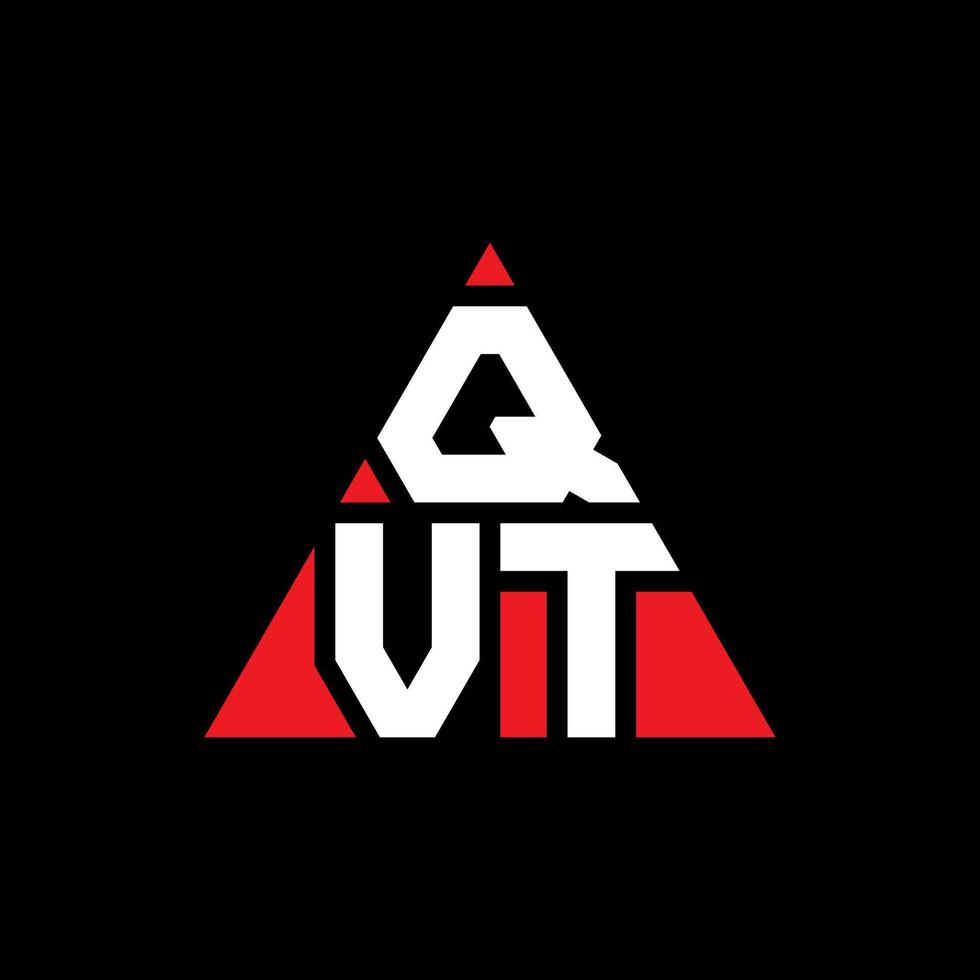 design de logotipo de letra de triângulo qvt com forma de triângulo. monograma de design de logotipo de triângulo qvt. modelo de logotipo de vetor de triângulo qvt com cor vermelha. logotipo triangular qvt logotipo simples, elegante e luxuoso.