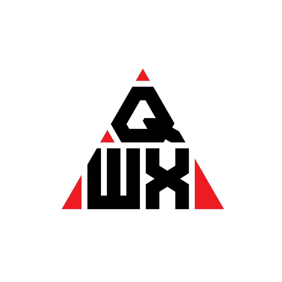 design de logotipo de letra de triângulo qwx com forma de triângulo. monograma de design de logotipo de triângulo qwx. modelo de logotipo de vetor de triângulo qwx com cor vermelha. logotipo triangular qwx logotipo simples, elegante e luxuoso.