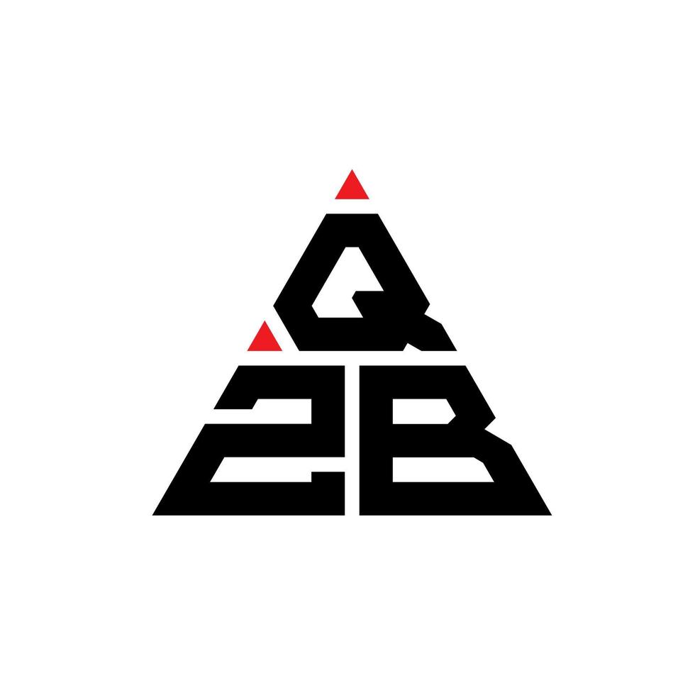 design de logotipo de letra de triângulo qzb com forma de triângulo. monograma de design de logotipo de triângulo qzb. modelo de logotipo de vetor de triângulo qzb com cor vermelha. logotipo triangular qzb logotipo simples, elegante e luxuoso.