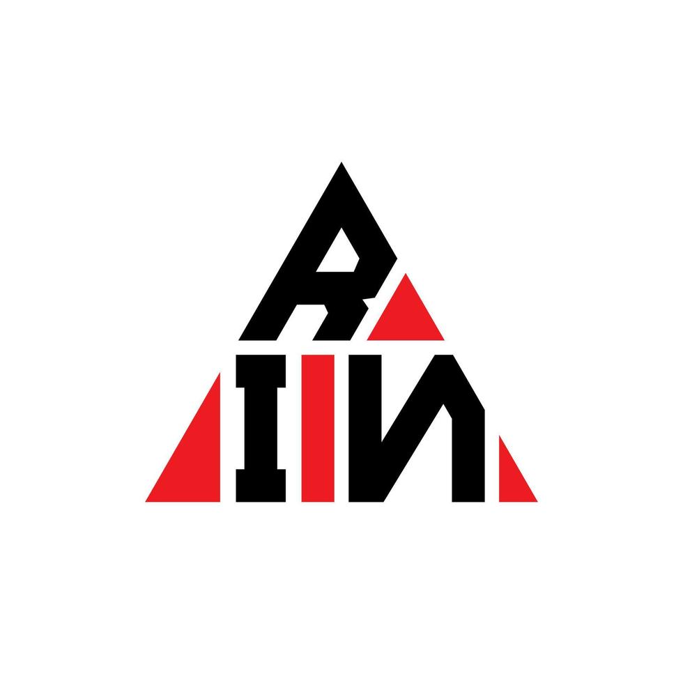 rin design de logotipo de letra de triângulo com forma de triângulo. rin monograma de design de logotipo de triângulo. rin modelo de logotipo de vetor triângulo com cor vermelha. rin logotipo triangular simples, elegante e luxuoso.