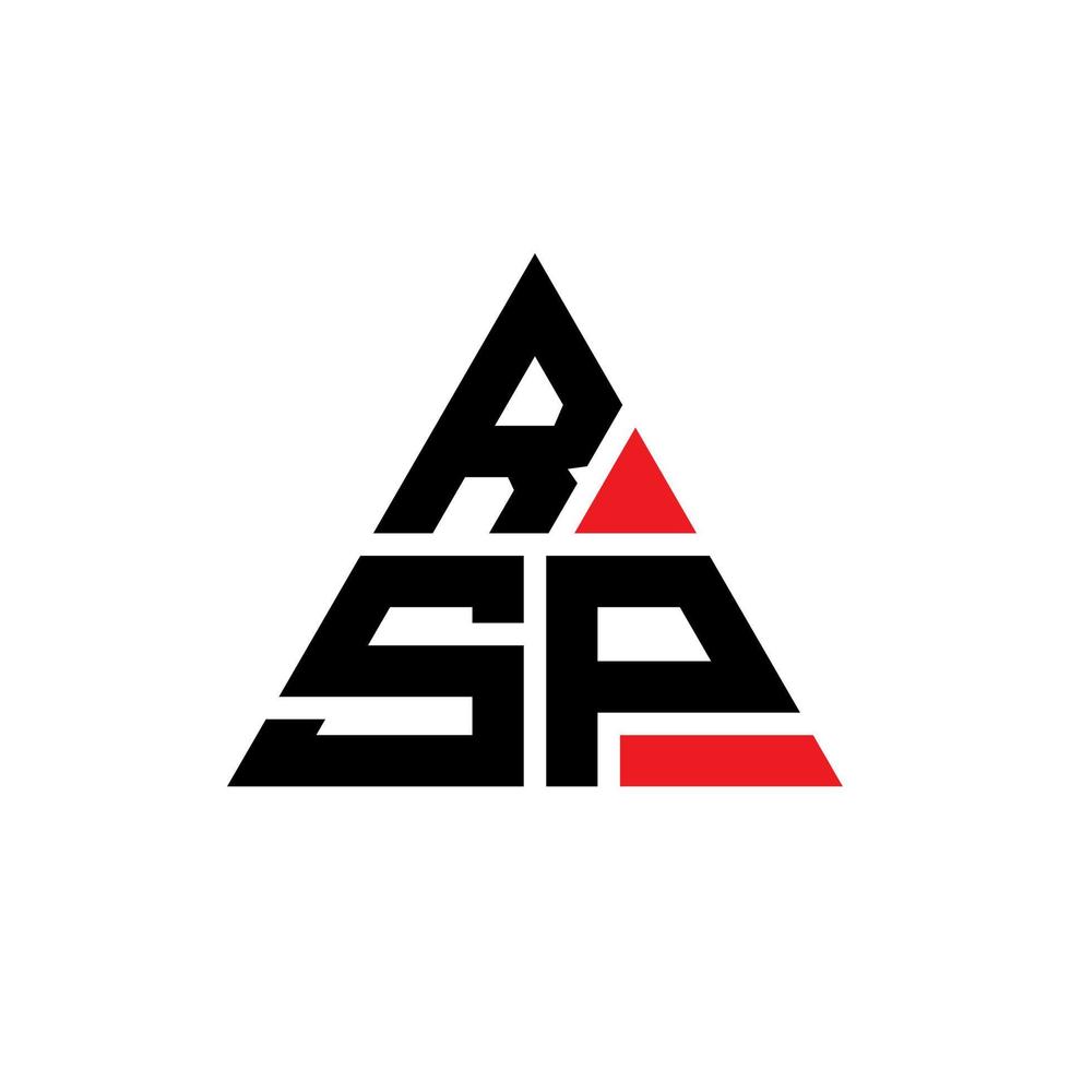design de logotipo de letra triângulo rsp com forma de triângulo. monograma de design de logotipo de triângulo rsp. modelo de logotipo de vetor triângulo rsp com cor vermelha. rsp logotipo triangular logotipo simples, elegante e luxuoso.