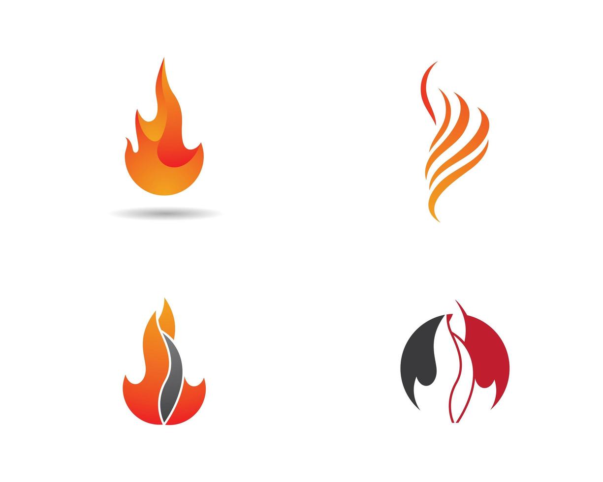 conjunto de logotipo de chamas de fogo vetor