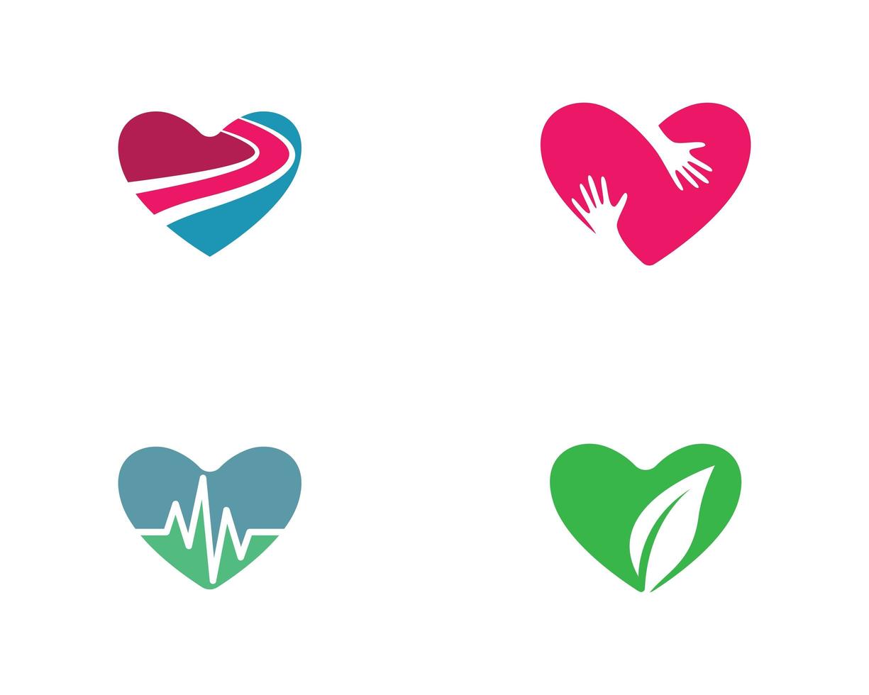 modelo de logotipo de amor colorido conjunto de ícones vetor