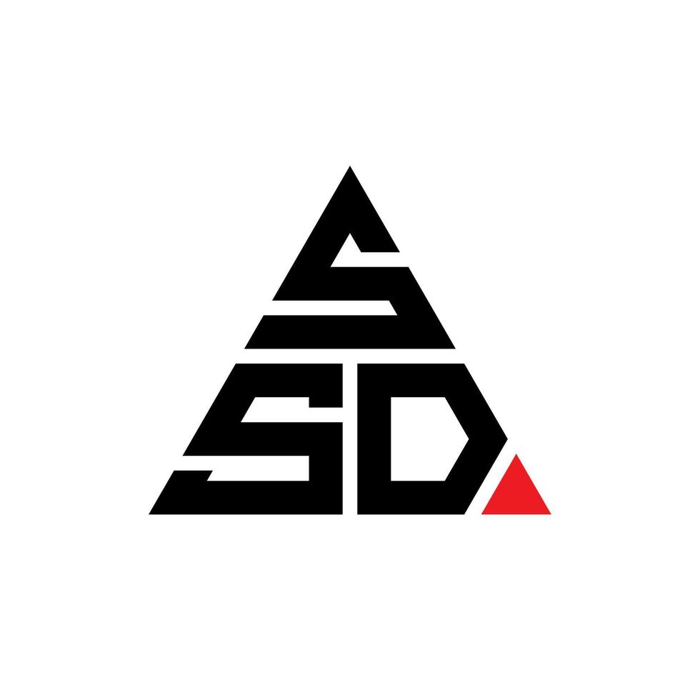 design de logotipo de letra triângulo ssd com forma de triângulo. monograma de design de logotipo de triângulo ssd. modelo de logotipo de vetor de triângulo ssd com cor vermelha. logotipo triangular ssd logotipo simples, elegante e luxuoso.