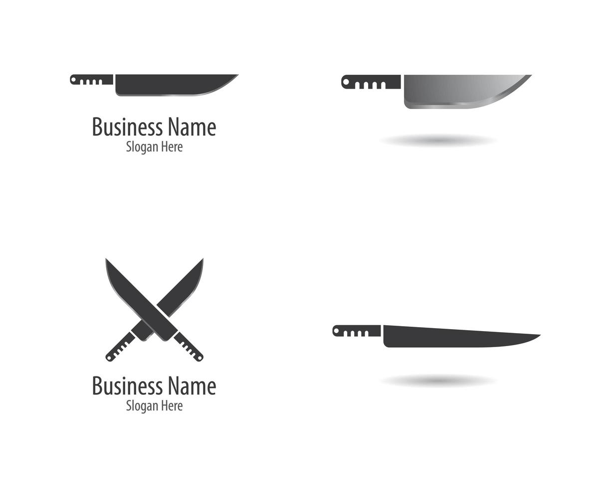 conjunto de modelo de logotipo de faca vetor