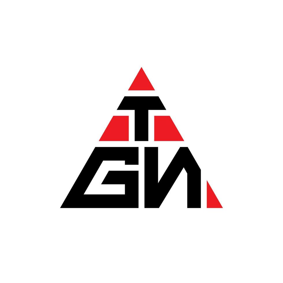 design de logotipo de letra de triângulo tgn com forma de triângulo. monograma de design de logotipo de triângulo tgn. modelo de logotipo de vetor de triângulo tgn com cor vermelha. logotipo triangular tgn logotipo simples, elegante e luxuoso.