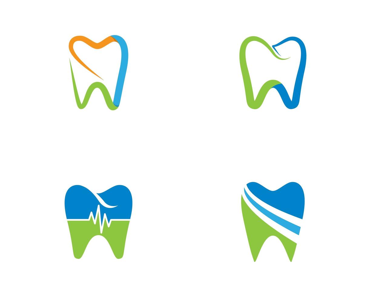 conjunto de logotipo de dente dental vetor